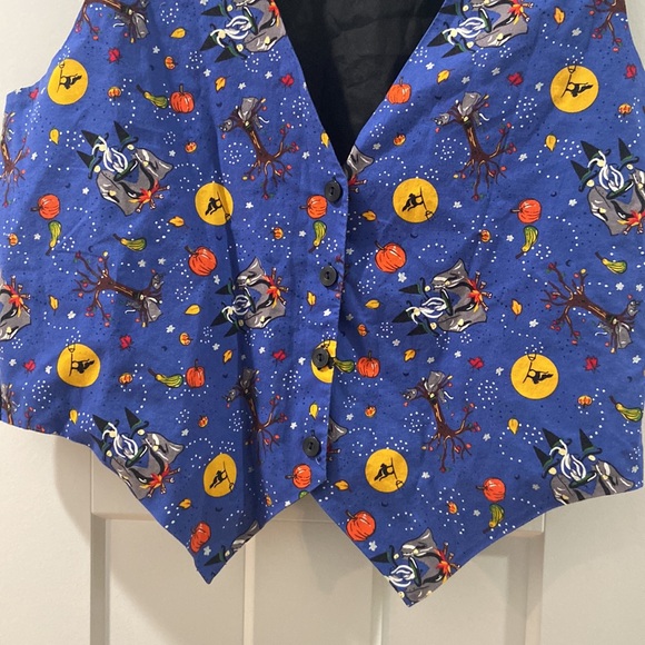 Vintage 90s basic editions women's XL extra large Halloween vest witches pumpkin - Picture 5 of 10